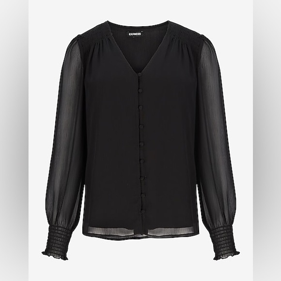 EXPRESS Chiffon Button Front Top XS - Picture 1 of 7